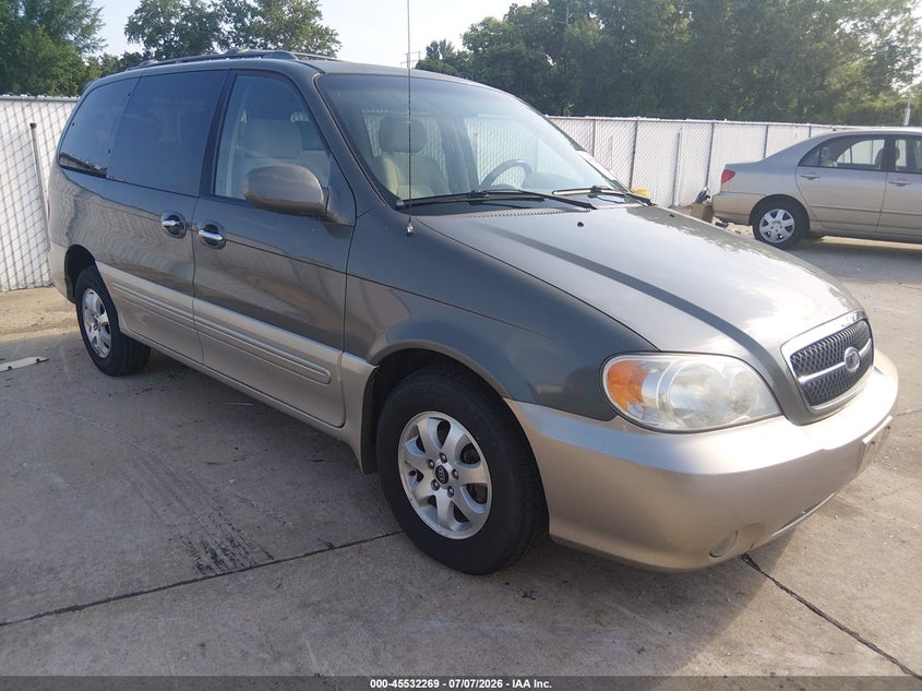 2004 Kia SEDONA VIN KNDUP131546530586 IAAI salvage auction — NORMAL WEAR, Clear (Missouri), sold $250 on 2026-07-28 (photo 1)