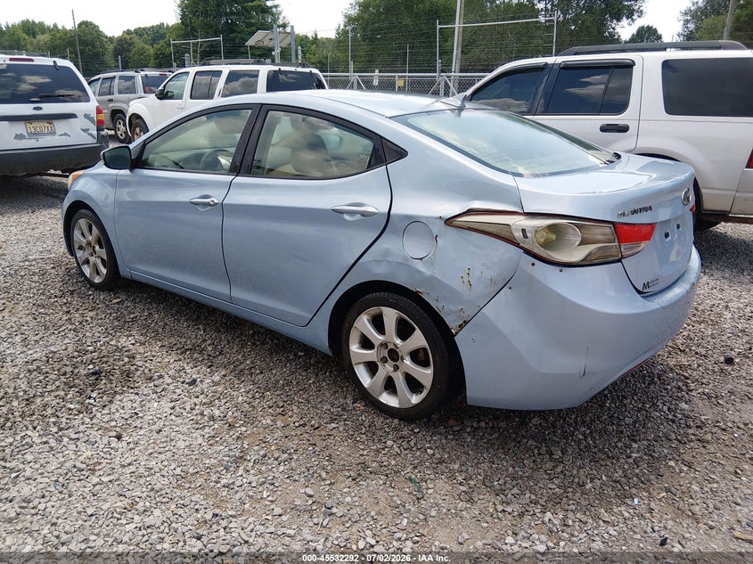 2011 Hyundai Elantra VIN KMHDH4AE2BU135743 IAAI salvage auction — NORMAL WEAR, Clear (Alabama), sold $25 on 2026-07-27 (photo 3)