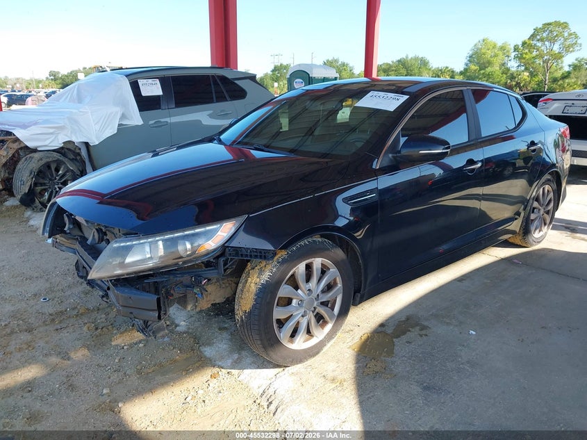 2014 Kia Optima VIN 5XXGN4A76EG265966 IAAI salvage auction — FRONT END, Rebuildable (Florida), sold $550 on 2026-07-22 (photo 2)