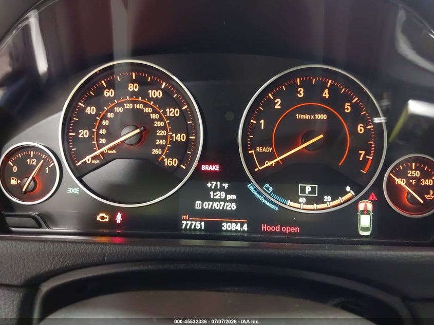 2014 BMW 3er VIN WBA3A9C5XEF478918 IAAI salvage auction — FRONT END, Mv-907A (New York), sold $925 on 2026-07-22 (photo 7)
