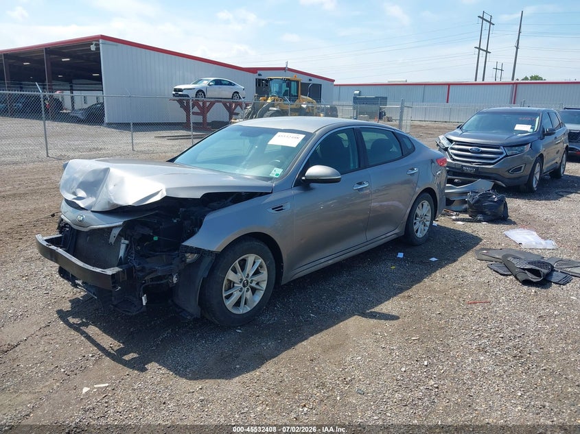 2018 Kia Optima VIN 5XXGT4L36JG215952 IAAI salvage auction — FRONT END, Salvage Title, sold $750 on 2026-07-22 (photo 2)