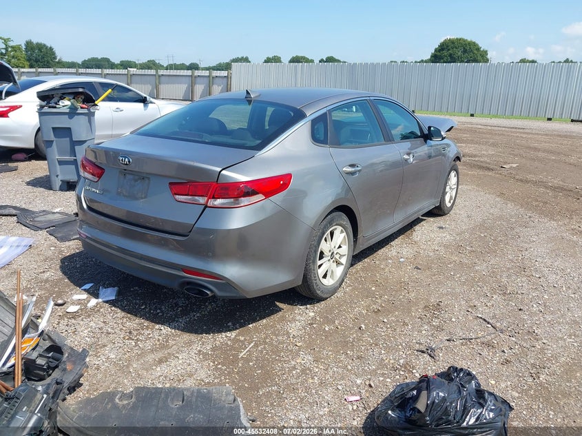 2018 Kia Optima VIN 5XXGT4L36JG215952 IAAI salvage auction — FRONT END, Salvage Title, sold $750 on 2026-07-22 (photo 4)