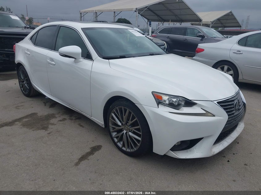 2015 Lexus Is VIN JTHBF1D23F5053729 IAAI salvage auction — LEFT REAR, Salvage (California), sold $2,150 on 2026-07-29 (photo 1)