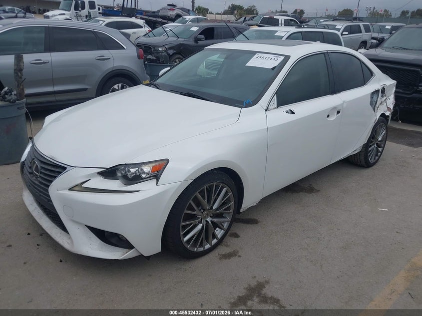 2015 Lexus Is VIN JTHBF1D23F5053729 IAAI salvage auction — LEFT REAR, Salvage (California), sold $2,150 on 2026-07-29 (photo 2)