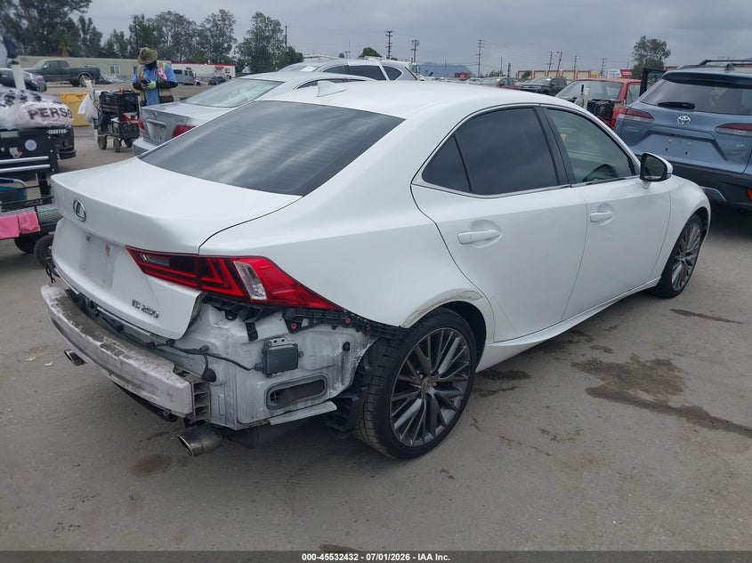 2015 Lexus Is VIN JTHBF1D23F5053729 IAAI salvage auction — LEFT REAR, Salvage (California), sold $2,150 on 2026-07-29 (photo 4)