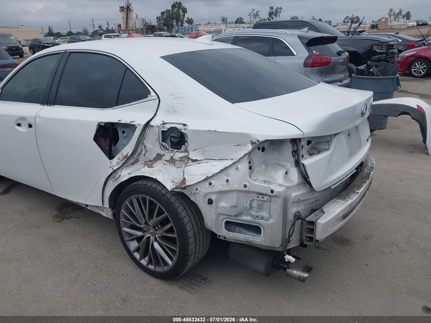 2015 Lexus Is VIN JTHBF1D23F5053729 IAAI salvage auction — LEFT REAR, Salvage (California), sold $2,150 on 2026-07-29 (photo 6)