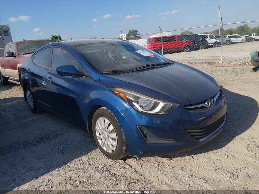 2016 Hyundai Elantra VIN KMHDH4AE8GU514737 IAAI salvage auction — NORMAL WEAR, Original (Ohio), sold $625 on 2026-07-28 (photo 1)