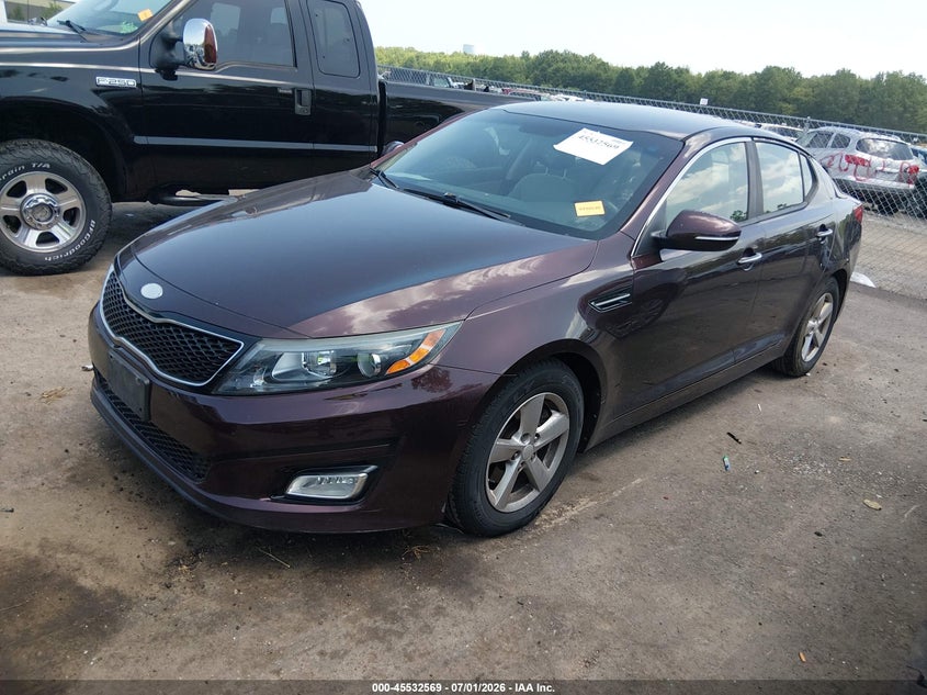 2014 Kia Optima VIN 5XXGM4A75EG335377 IAAI salvage auction — HAIL, Salvage (Ohio), sold $825 on 2026-07-09 (photo 2)