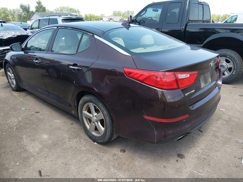 2014 Kia Optima VIN 5XXGM4A75EG335377 IAAI salvage auction — HAIL, Salvage (Ohio), sold $825 on 2026-07-09 (photo 3)