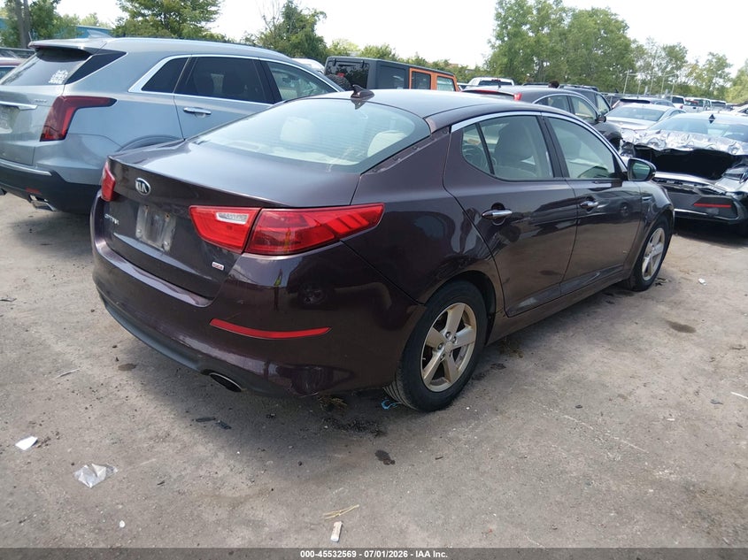 2014 Kia Optima VIN 5XXGM4A75EG335377 IAAI salvage auction — HAIL, Salvage (Ohio), sold $825 on 2026-07-09 (photo 4)