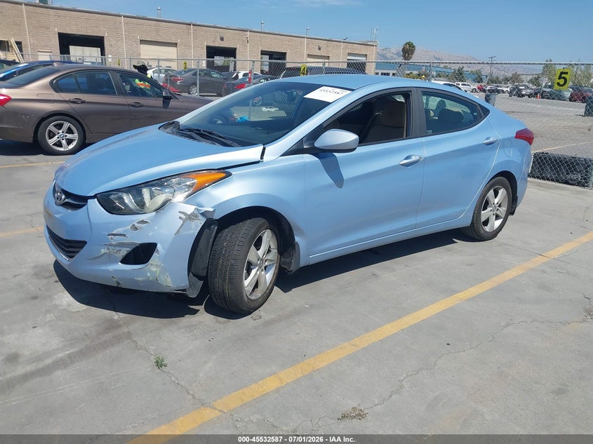 2013 Hyundai Elantra VIN KMHDH4AE5DU754405 IAAI salvage auction — LEFT FRONT, Salvage (California), sold $925 on 2026-07-29 (photo 2)