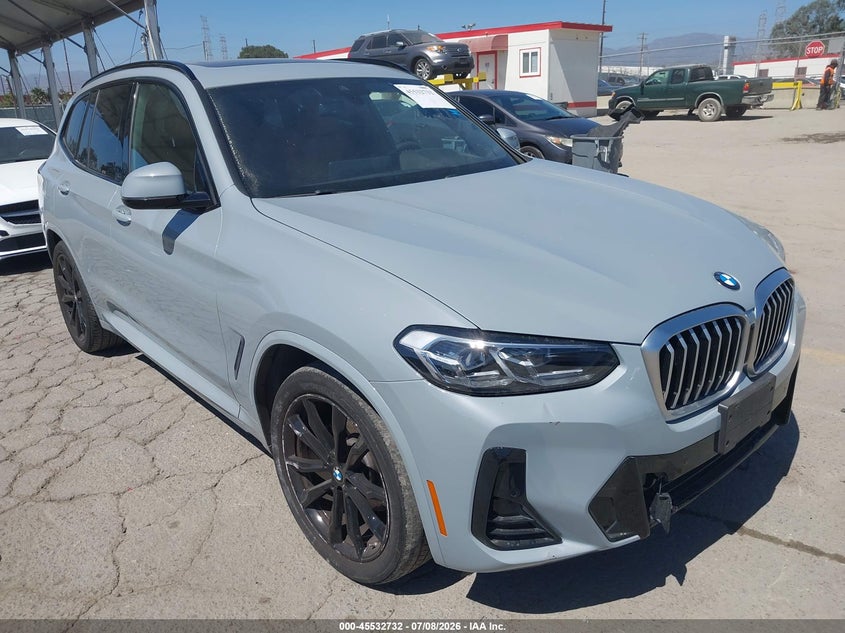 2022 BMW X3 VIN 5UX53DP00N9K09413 IAAI salvage auction — LEFT SIDE, Salvage (California), sold $26,250 on 2026-07-30 (photo 1)