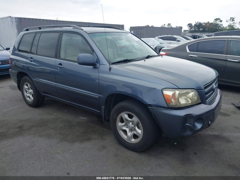 2004 Toyota Highlander VIN JTEGD21A040093688 IAAI salvage auction — FRONT END, Salvage (California), sold $625 on 2026-07-23 (photo 1)