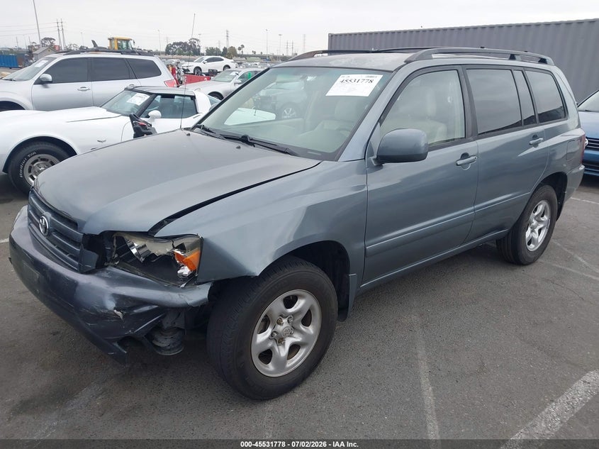 2004 Toyota Highlander VIN JTEGD21A040093688 IAAI salvage auction — FRONT END, Salvage (California), sold $625 on 2026-07-23 (photo 2)