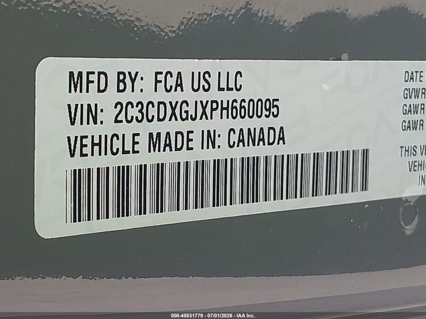 2023 Dodge Charger VIN 2C3CDXGJXPH660095 IAAI salvage auction — WATER/FLOOD, Salvage (Texas), sold $13,200 on 2026-08-28 (photo 9)
