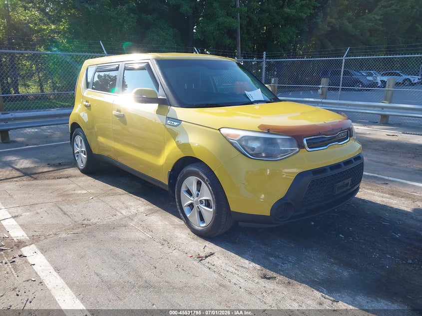 2014 Kia Soul VIN KNDJP3A53E7046884 IAAI salvage auction — SIDE, Clear (North Carolina), sold $1,300 on 2026-07-23 (photo 1)