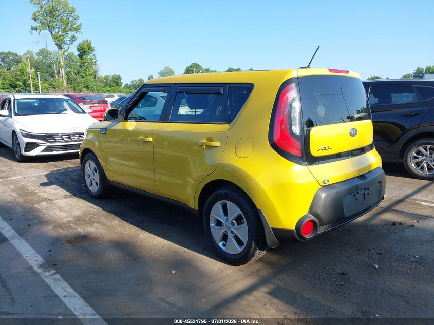 2014 Kia Soul VIN KNDJP3A53E7046884 IAAI salvage auction — SIDE, Clear (North Carolina), sold $1,300 on 2026-07-23 (photo 3)