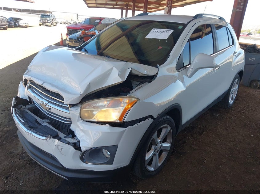 2015 Chevrolet Trax VIN KL7CJNSB4FB075896 IAAI salvage auction — FRONT END, Salvage Title, sold $25 on 2026-07-28 (photo 2)