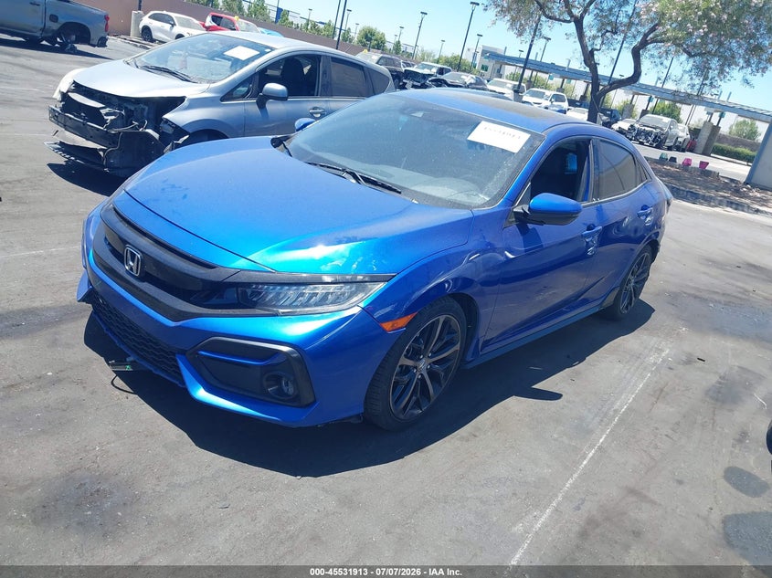 2020 Honda Civic VIN SHHFK7H92LU417088 IAAI salvage auction — FRONT & REAR, Salvage Certificate (California), sold $7,800 on 2026-07-12 (photo 2)