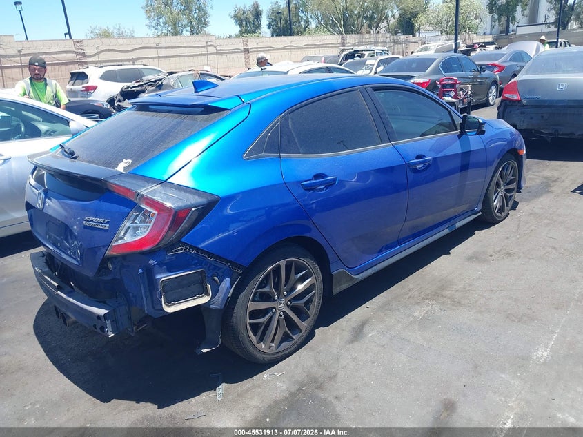 2020 Honda Civic VIN SHHFK7H92LU417088 IAAI salvage auction — FRONT & REAR, Salvage Certificate (California), sold $7,800 on 2026-07-12 (photo 4)