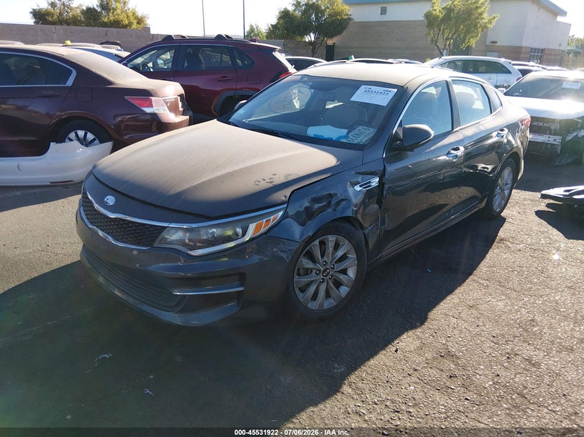 2017 Kia Optima VIN 5XXGT4L30HG131135 IAAI salvage auction — LEFT FRONT, Salvage Certificate (California), sold $1,550 on 2026-07-08 (photo 2)