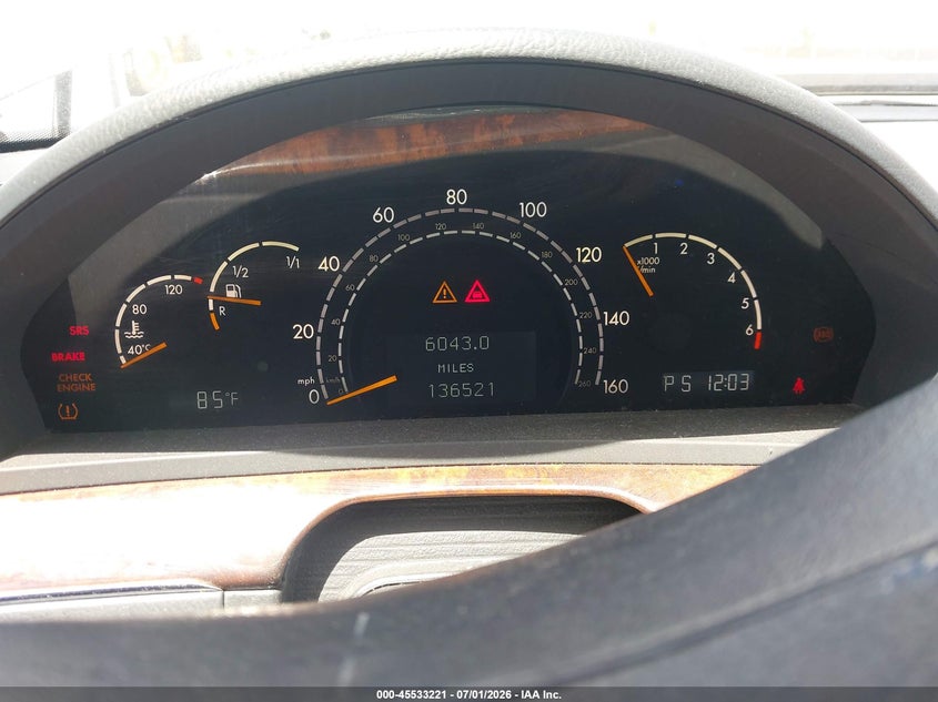 2005 Mercedes-benz S class VIN WDBNG75J25A445271 IAAI salvage auction — REAR END, Salvage (California), sold $275 on 2026-07-30 (photo 7)