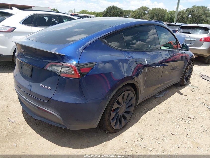 2022 Tesla Model y VIN 7SAYGDEF7NF529914 IAAI salvage auction — FRONT END, Original (Texas), sold $9,500 on 2026-08-27 (photo 4)