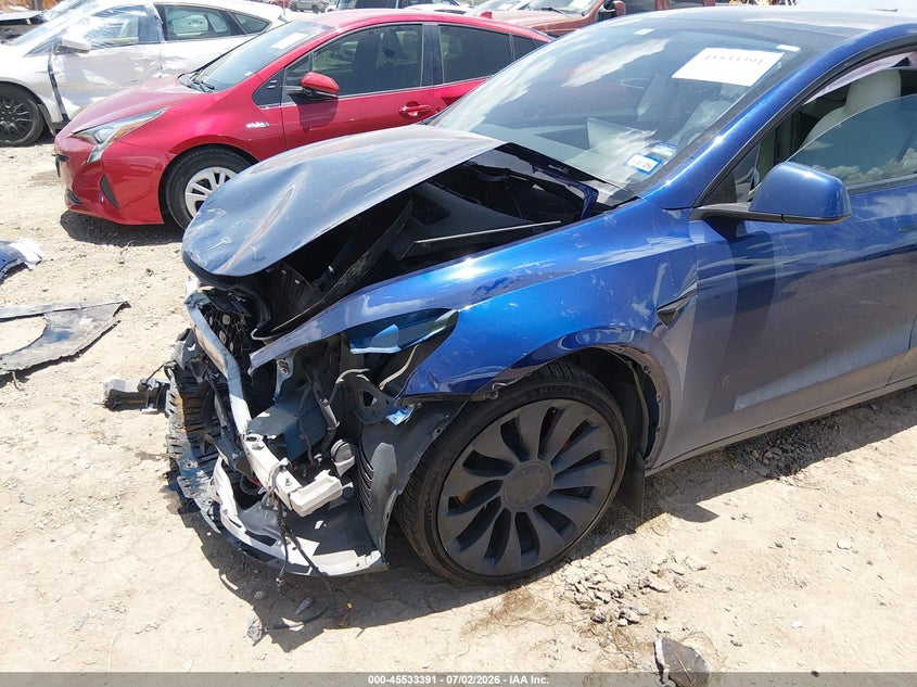 2022 Tesla Model y VIN 7SAYGDEF7NF529914 IAAI salvage auction — FRONT END, Original (Texas), sold $9,500 on 2026-08-27 (photo 6)