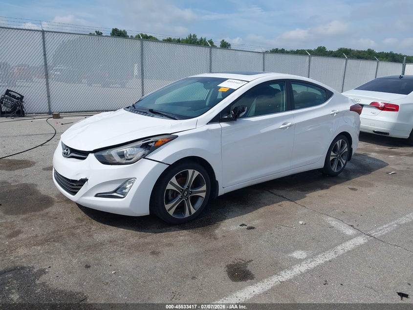 2015 Hyundai Elantra VIN KMHDH4AH1FU282636 IAAI salvage auction — FRONT & REAR, Salvage (Ohio), sold $1,350 on 2026-07-30 (photo 2)