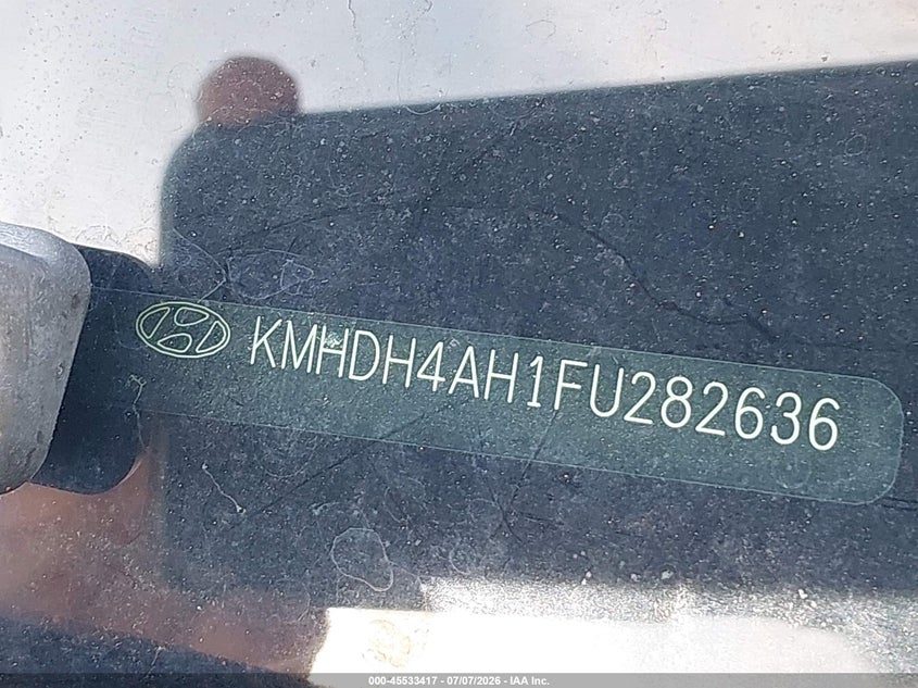 2015 Hyundai Elantra VIN KMHDH4AH1FU282636 IAAI salvage auction — FRONT & REAR, Salvage (Ohio), sold $1,350 on 2026-07-30 (photo 9)
