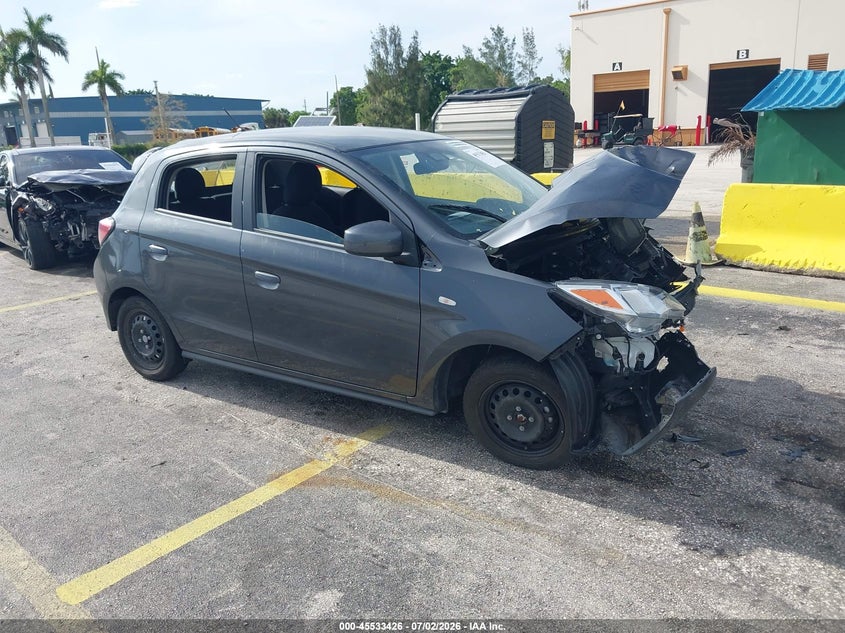 2024 Mitsubishi Mirage VIN ML32AUHJ4RH029335 IAAI salvage auction — FRONT END, Certificate Of Destruction (Florida), sold $600 on 2026-07-16 (photo 1)