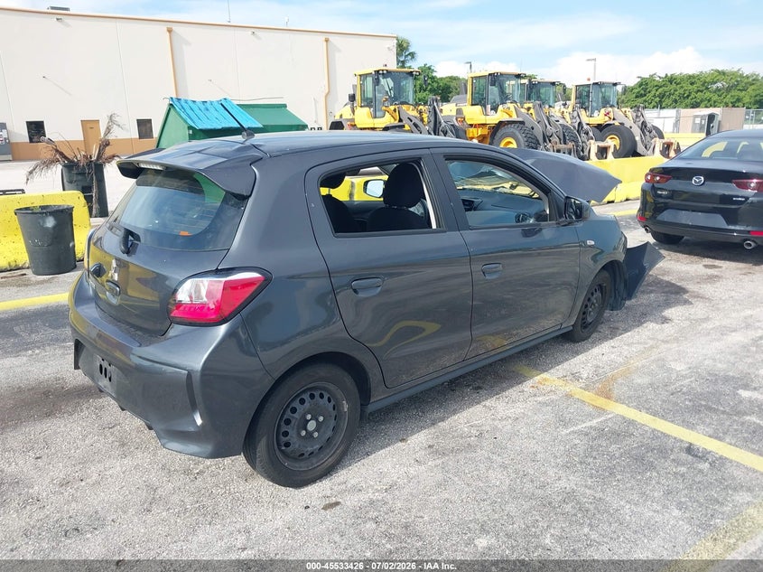 2024 Mitsubishi Mirage VIN ML32AUHJ4RH029335 IAAI salvage auction — FRONT END, Certificate Of Destruction (Florida), sold $600 on 2026-07-16 (photo 4)