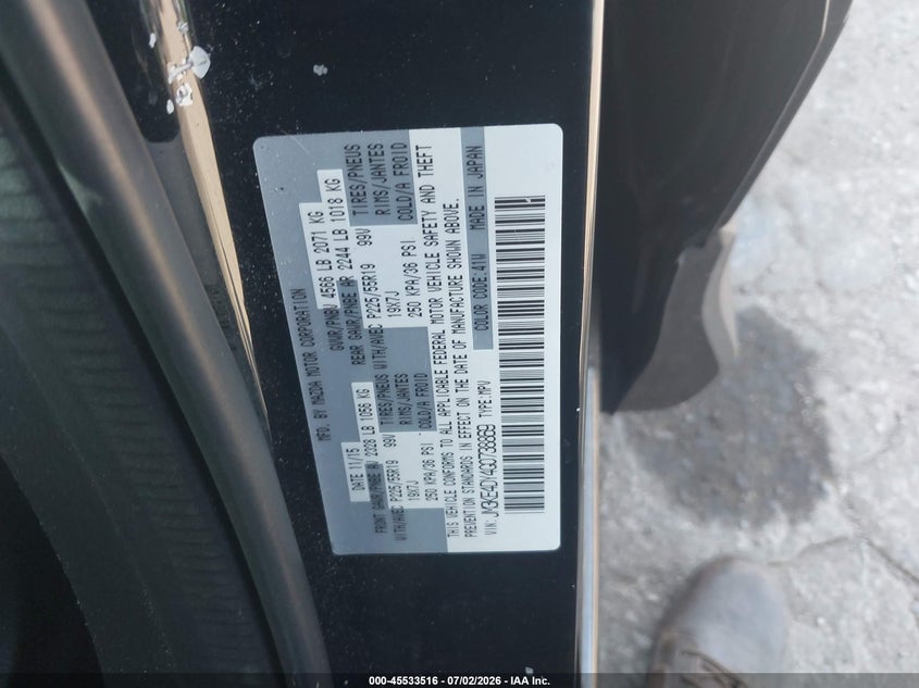 2016 Mazda Cx-5 VIN JM3KE4DY4G0738869 IAAI salvage auction — NORMAL WEAR, Clear (Pennsylvania), sold $3,900 on 2026-07-17 (photo 9)