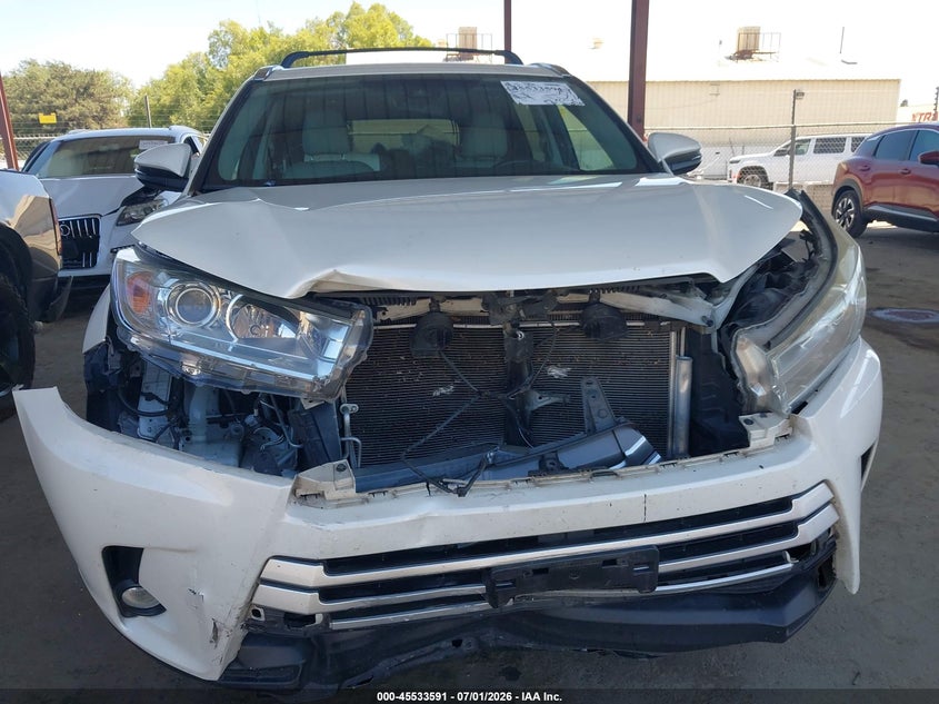2018 Toyota Highlander VIN 5TDJZRFH9JS548640 IAAI salvage auction — FRONT END, Salvage Title, sold $5,900 on 2026-07-28 (photo 6)