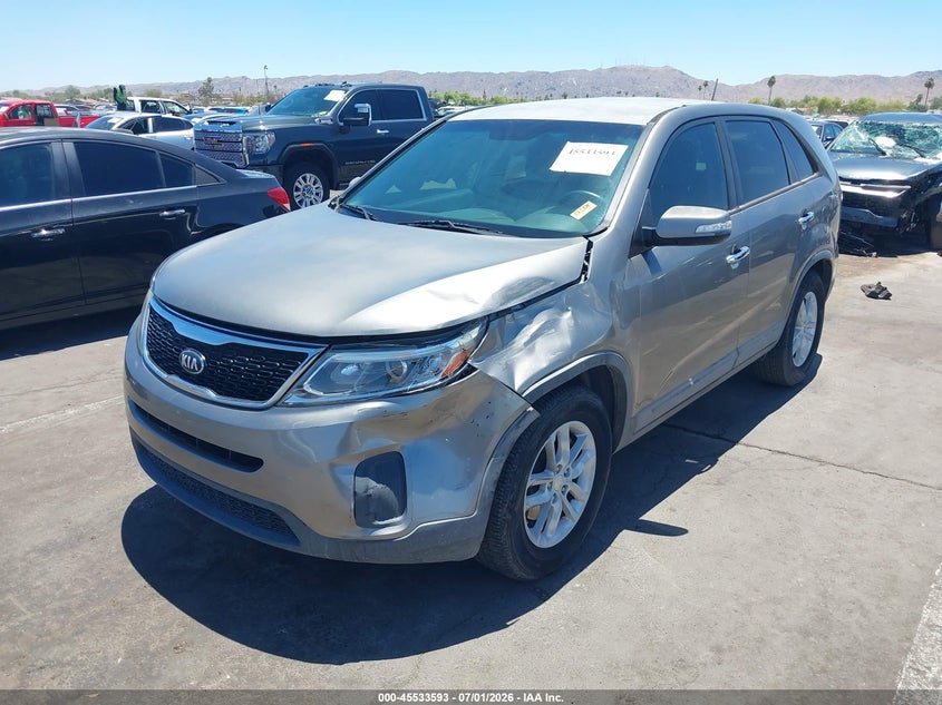 2014 Kia Sorento VIN 5XYKT3A60EG488310 IAAI salvage auction — LEFT FRONT, Salvage (Arizona), sold $1,600 on 2026-07-20 (photo 2)