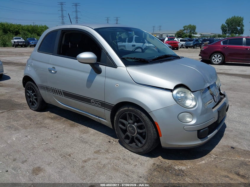 2013 Fiat 500 VIN 3C3CFFARXDT545812 IAAI salvage auction — FRONT & REAR, Salvage (Illinois), sold $275 on 2026-08-10 (photo 1)