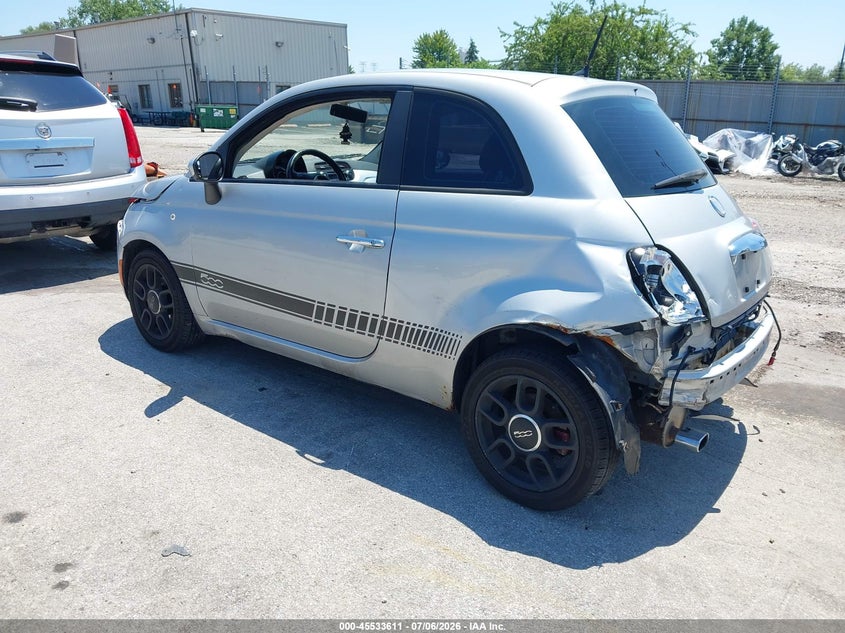 2013 Fiat 500 VIN 3C3CFFARXDT545812 IAAI salvage auction — FRONT & REAR, Salvage (Illinois), sold $275 on 2026-08-10 (photo 3)