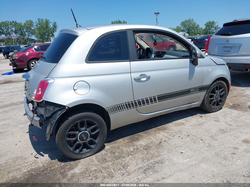 2013 Fiat 500 VIN 3C3CFFARXDT545812 IAAI salvage auction — FRONT & REAR, Salvage (Illinois), sold $275 on 2026-08-10 (photo 4)