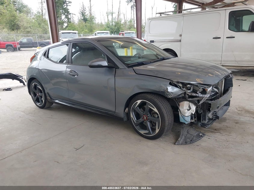 2020 Hyundai Veloster VIN KMHTH6AB6LU021212 IAAI salvage auction — FRONT END, Bill Of Sale (Washington), sold $2,350 on 2026-07-29 (photo 1)