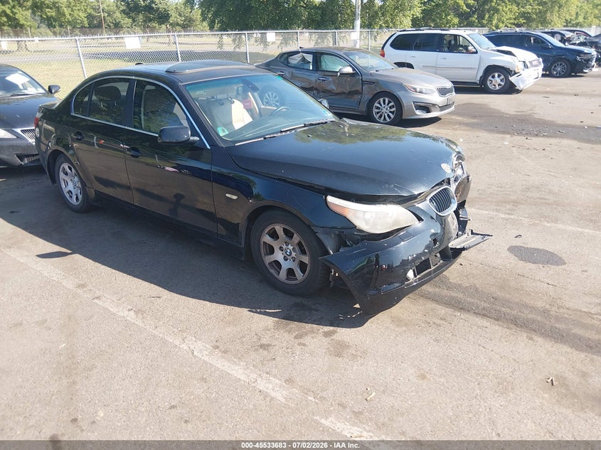 2004 BMW 5 series VIN WBANA535X4B850006 IAAI salvage auction — FRONT END, Salvage (New Jersey), sold $425 on 2026-08-03 (photo 1)