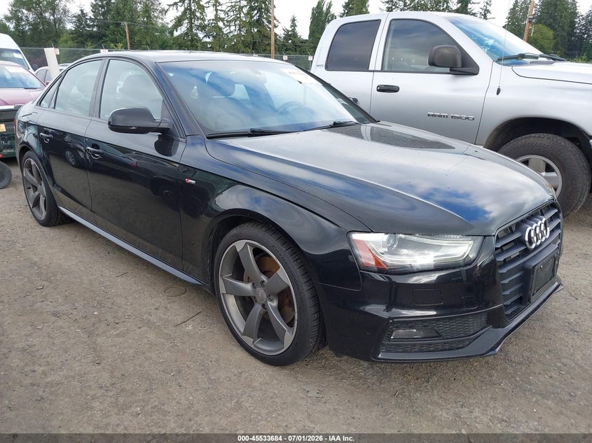 2015 Audi A4 VIN WAUFFAFL1FN001814 IAAI salvage auction — LEFT FRONT, Clear (Washington), sold $1,600 on 2026-07-22 (photo 1)