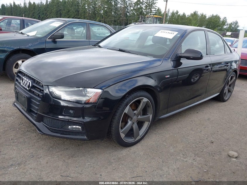 2015 Audi A4 VIN WAUFFAFL1FN001814 IAAI salvage auction — LEFT FRONT, Clear (Washington), sold $1,600 on 2026-07-22 (photo 2)