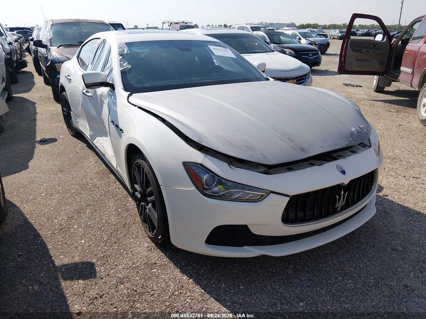 2016 Maserati Ghibli VIN ZAM57XSA2G1190772 IAAI salvage auction — FRONT END, Wait Title, sold $1,350 on 2026-10-02 (photo 1)