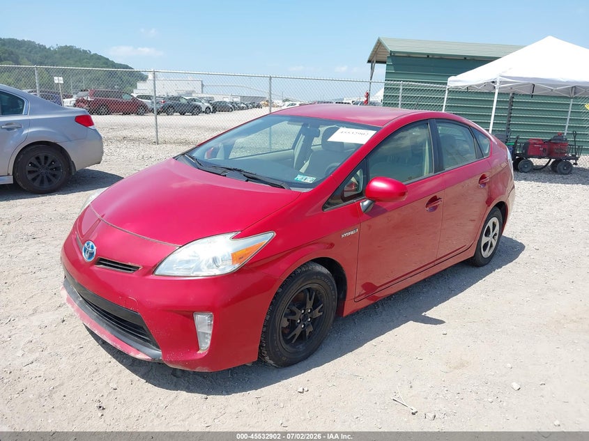 2013 Toyota Prius VIN JTDKN3DUXD5660953 IAAI salvage auction — NORMAL WEAR, Clear (Pennsylvania), sold $2,500 on 2026-07-07 (photo 2)