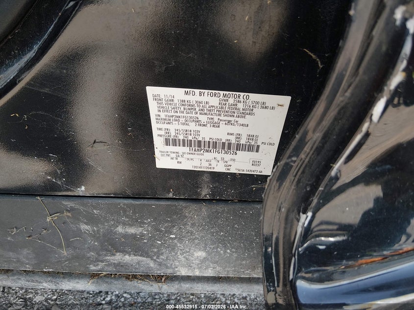 2015 Ford Police VIN 1FAHP2MK1FG130526 IAAI salvage auction — NORMAL WEAR, Clear (Missouri), sold $825 on 2026-07-16 (photo 9)
