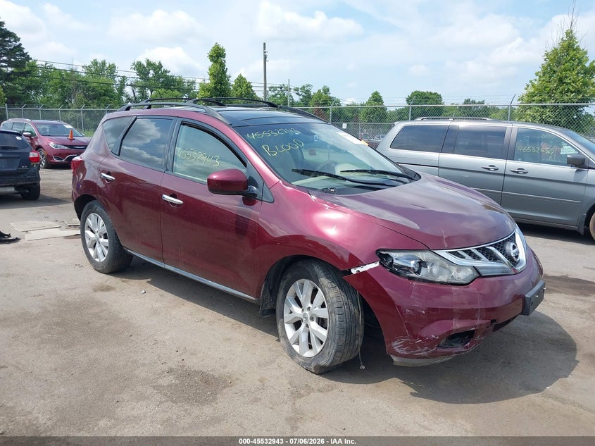 2012 Nissan Murano VIN JN8AZ1MW7CW238609 IAAI salvage auction — BIO HAZARD, Salvage (Virginia), sold $25 on 2026-07-28 (photo 1)