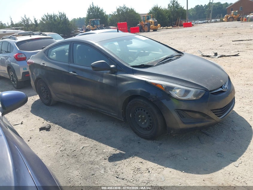 2016 Hyundai Elantra VIN KMHDH4AE3GU604507 IAAI salvage auction — NORMAL WEAR, Clear-Dealer Only (North Carolina), sold $625 on 2026-07-27 (photo 1)