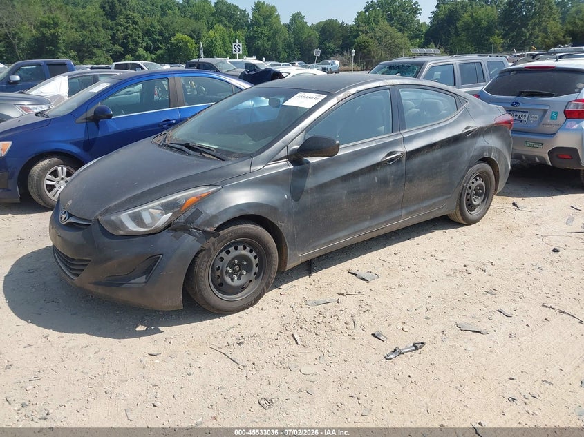 2016 Hyundai Elantra VIN KMHDH4AE3GU604507 IAAI salvage auction — NORMAL WEAR, Clear-Dealer Only (North Carolina), sold $625 on 2026-07-27 (photo 2)