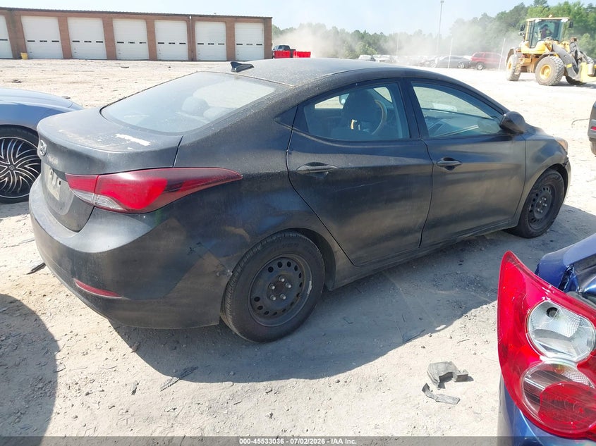 2016 Hyundai Elantra VIN KMHDH4AE3GU604507 IAAI salvage auction — NORMAL WEAR, Clear-Dealer Only (North Carolina), sold $625 on 2026-07-27 (photo 4)