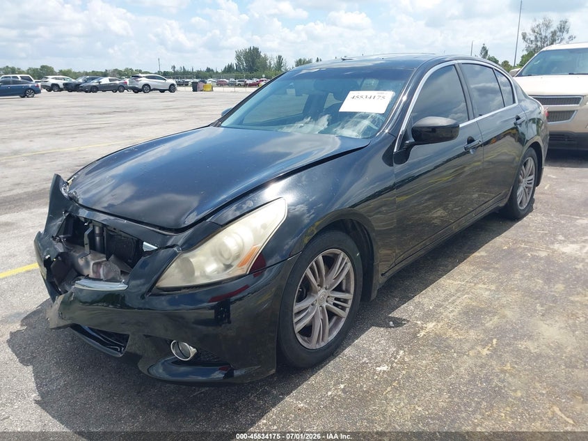 2013 Infiniti G VIN JN1CV6AP5DM716035 IAAI salvage auction — FRONT END, Rebuildable (Florida), sold $1,500 on 2026-07-16 (photo 2)